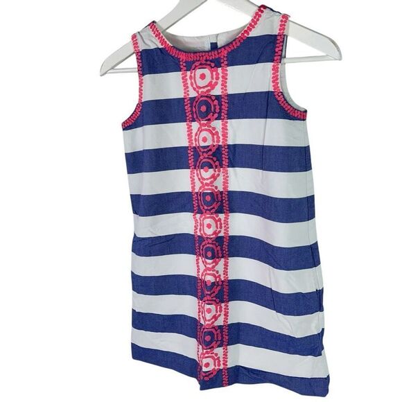 Vineyard Vines Girls 12 Sleeveless Stripe Dress Embroidery Pockets - Picture 3 of 11